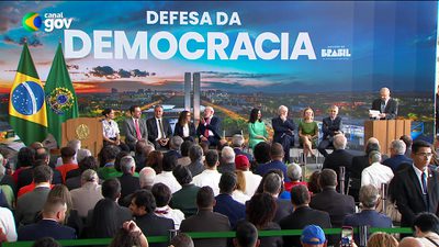 08.01.2026 (Palácio do Planalto - Brasília DF) Presidente Lula participa da cerimônia em Defesa da Democracia. 01