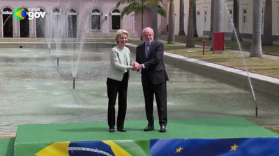 16.01.2026 (Rio de Janeiro - RJ) Presidente Lula participa da cerimônia de chegada e foto oficial com a presidenta da Comissão Europeia, Ursula von der Leyen