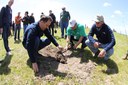 Ato marca plantio de 600 mudas de árvores nativas na Embrapa Clima Temperado