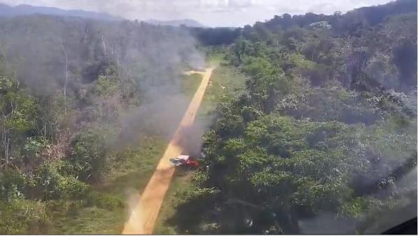 Governo Federal inutiliza aeronave utilizada pelo garimpo ilegal na Terra Indígena Yanomami