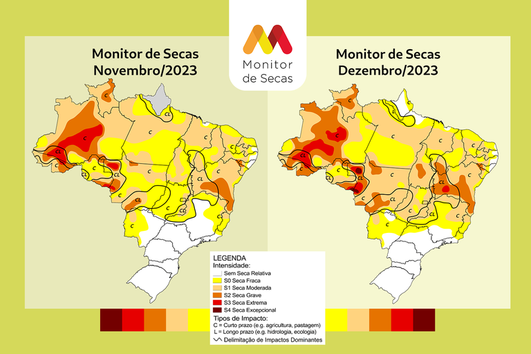 Monitor de Secas: situação se intensifica no Centro-Oeste, Nordeste e Sudeste