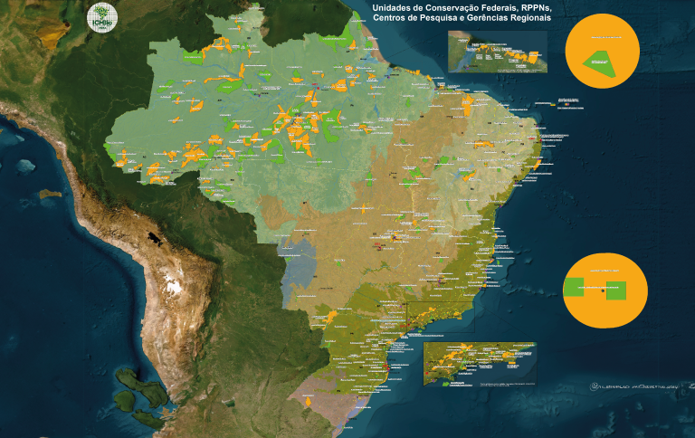 Mapa com todas as unidades de conservação está disponível em vários formatos