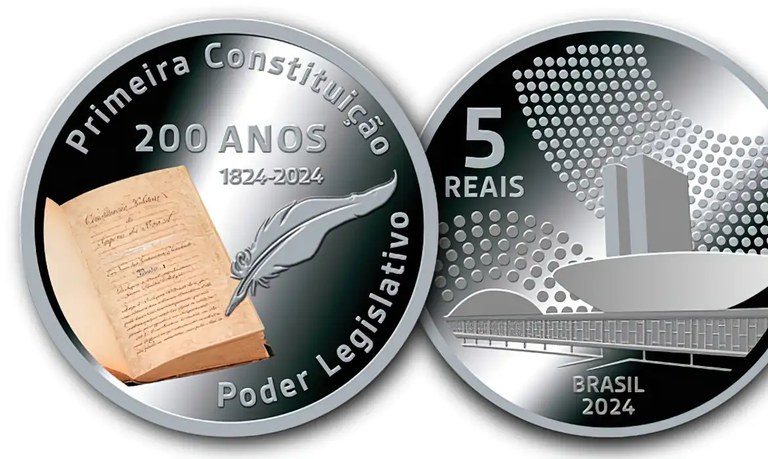 Lançada nova tiragem da moeda comemorativa dos 200 anos da primeira Constituição