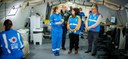 Ministra da Saúde visita hospital de campanha e abrigo em Porto Alegre