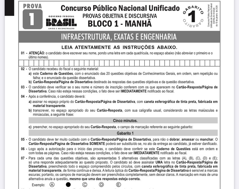 Concurso Nacional Unificado: Cadernos de prova são divulgados. Confira