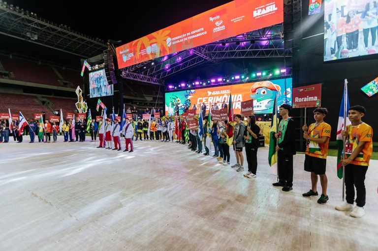 Cerimônia de abertura na Arena Pernambuco dá início oficial aos Jogos Escolares Brasileiros 2024