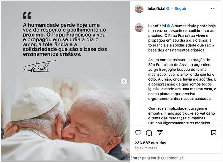 Lula com Papa Francisco