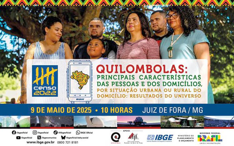 Em Juiz de Fora (MG), IBGE divulgará levantamento de censo da população quilombola Em Juiz de Fora (MG), IBGE divulgará levantamento de censo da população quilombola