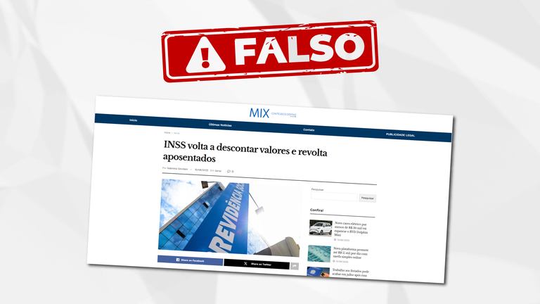 É falso que o INSS voltou a descontar valores de aposentados e pensionistas É falso que o INSS voltou a descontar valores de aposentados e pensionistas