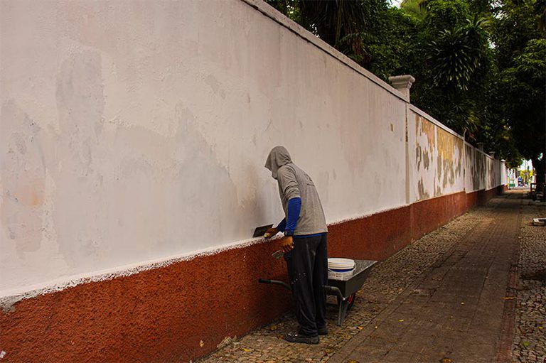 Muro em preparação