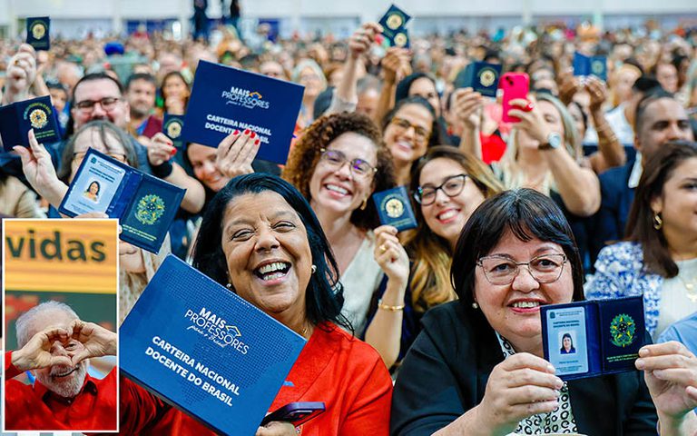Carteira do Docente é gesto de reconhecimento. E educação é 'luz no fim do túnel', diz Lula Carteira do Docente é gesto de reconhecimento. E educação é 'luz no fim do túnel', diz Lula