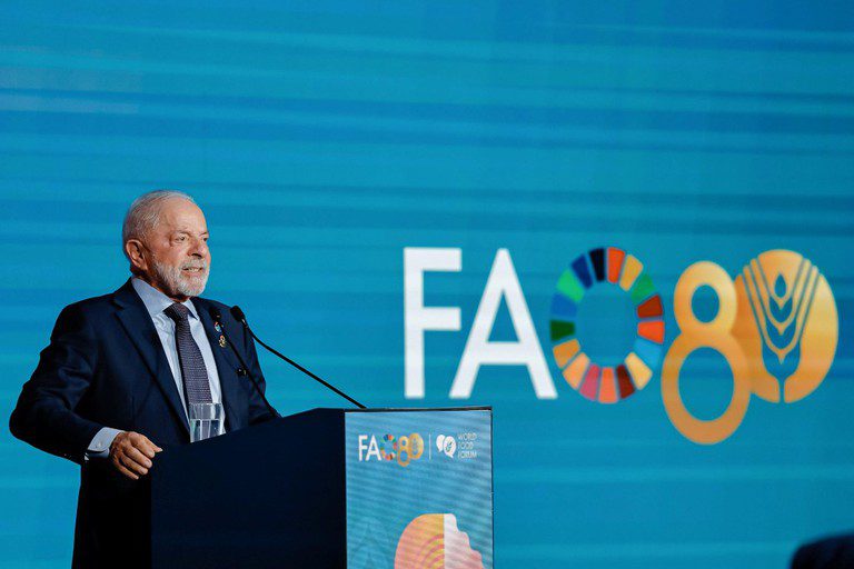 'Um país soberano é um país capaz de alimentar o seu povo' diz Lula na FAO 'Um país soberano é um país capaz de alimentar o seu povo' diz Lula na FAO