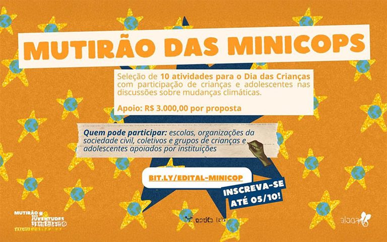 Crianças e adolescentes vão protagonizar Mutirão das MiniCOPs no Dia das Crianças Crianças e adolescentes vão protagonizar Mutirão das MiniCOPs no Dia das Crianças