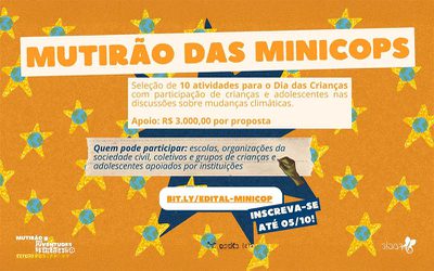 Crianças e adolescentes vão protagonizar Mutirão das MiniCOPs no Dia das Crianças