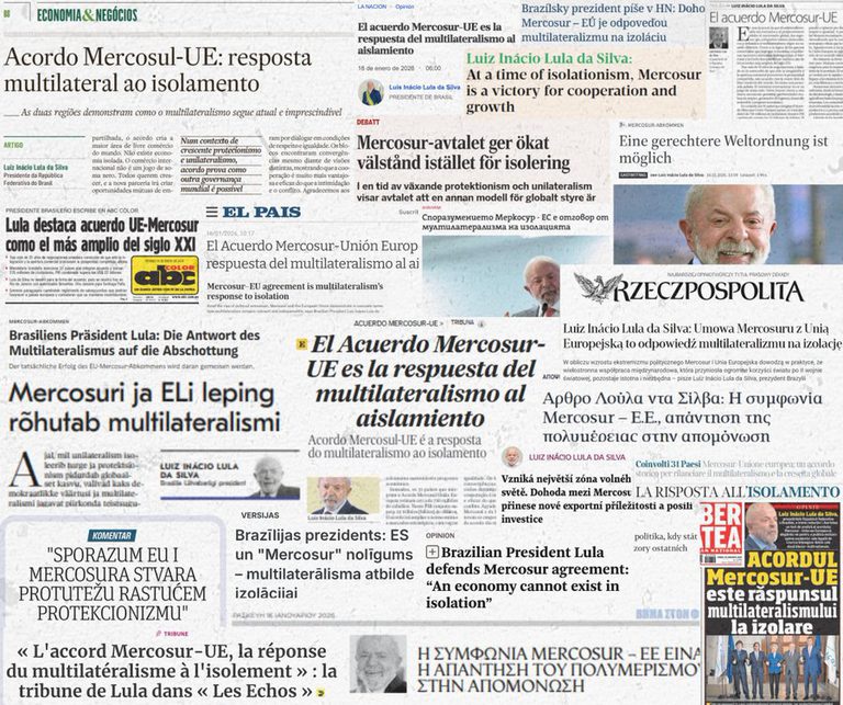 'Acordo Mercosul-UE é a resposta do multilateralismo ao isolamento', diz Lula em artigo